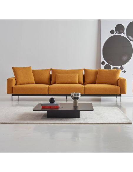 Divano tre posti design moderno Arthon A3 - Bouclé 536 Ochre