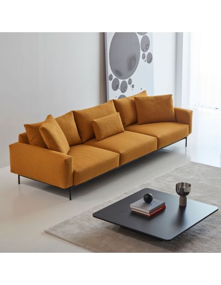 Divano tre posti design moderno Arthon A3 - Bouclé 536 Ochre