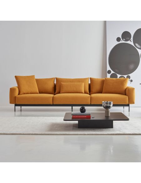 Divano tre posti design moderno Arthon A3 - Bouclé 536 Ochre