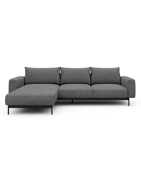 Divano con penisola chaise longue Arthon B2 - Bouclé 533 Ash Grey