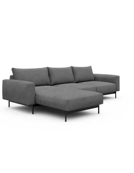 Divano con penisola chaise longue Arthon B2 - Bouclé 533 Ash Grey
