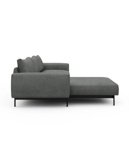 Divano con penisola chaise longue Arthon B2 - Bouclé 533 Ash Grey