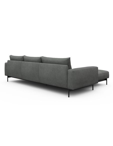 Divano con penisola chaise longue Arthon B2 - Bouclé 533 Ash Grey
