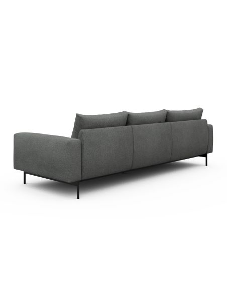 Divano con penisola chaise longue Arthon B2 - Bouclé 533 Ash Grey