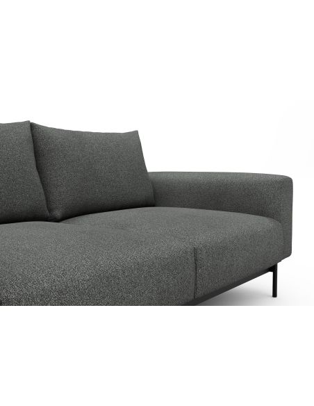 Divano con penisola chaise longue Arthon B2 - Bouclé 533 Ash Grey