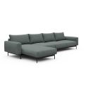 Divano con penisola chaise longue Arthon B3 - Carreno 770 Cielo Blue