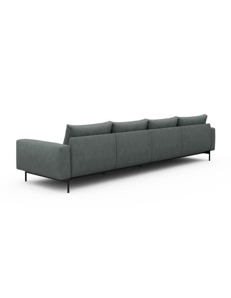 Divano con penisola chaise longue Arthon B3 - Carreno 770 Cielo Blue
