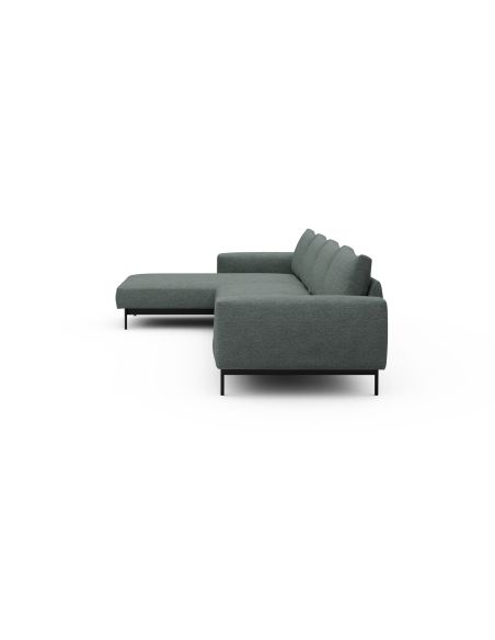 Divano con penisola chaise longue Arthon B3 - Carreno 770 Cielo Blue