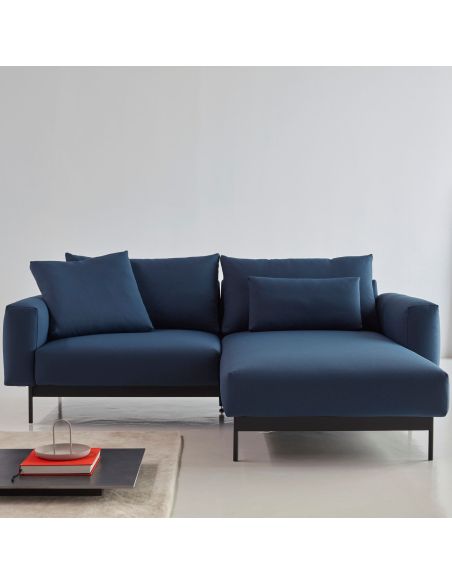 Divano con penisola chaise longue Arthon D1 - Cura 768 Oxford Blue