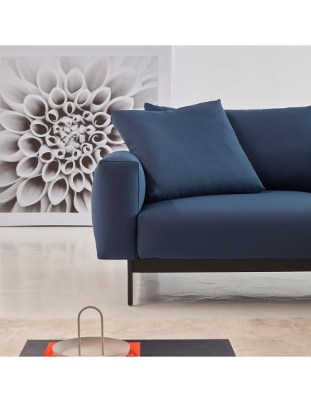 Divano con penisola chaise longue Arthon D1 - Cura 768 Oxford Blue
