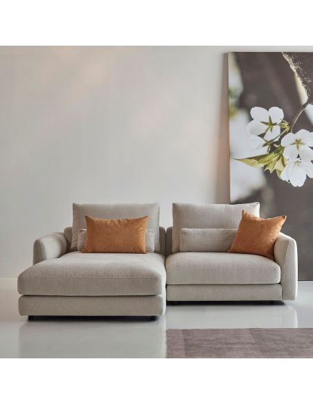 Divano con chaise longue Vivole 7.2 - Aivi 816 Lace Beige