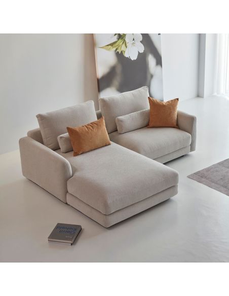 Divano con chaise longue Vivole 7.2 - Aivi 816 Lace Beige