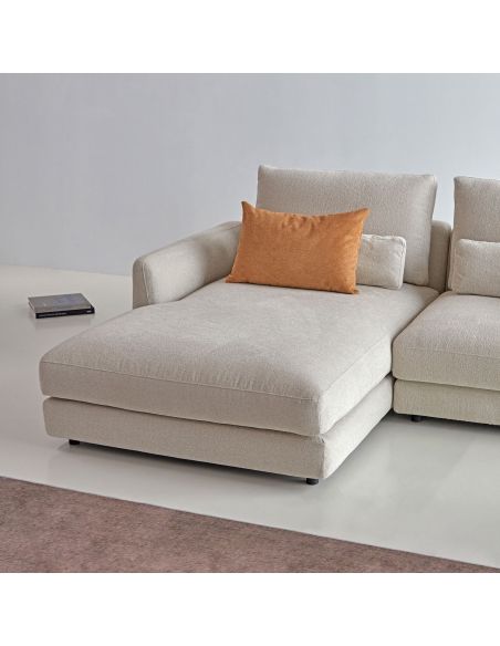 Divano con chaise longue Vivole 7.2 - Aivi 816 Lace Beige