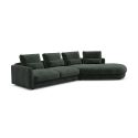 Divano moderno con penisola Vivole 2.5 - Smooth 814 Laural Green