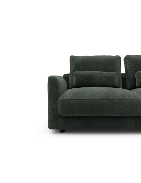 Divano moderno con penisola Vivole 2.5 - Smooth 814 Laural Green