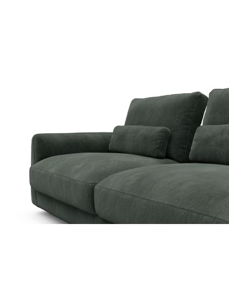 Divano moderno con penisola Vivole 2.5 - Smooth 814 Laural Green