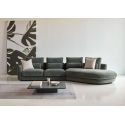 Divano moderno con penisola Vivole 2.5 - Smooth 814 Laural Green