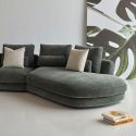 Divano moderno con penisola Vivole 2.5 - Smooth 814 Laural Green