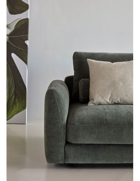 Divano moderno con penisola Vivole 2.5 - Smooth 814 Laural Green