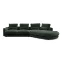 Divano moderno con penisola Vivole 2.5 - Smooth 814 Laural Green