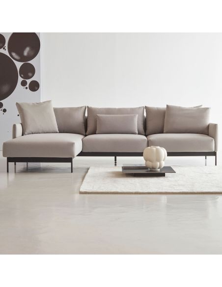 Divano con penisola Tokey B2 - Cura 764 Sand Grey