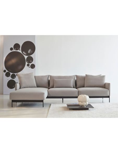 Divano con penisola Tokey B2 - Cura 764 Sand Grey