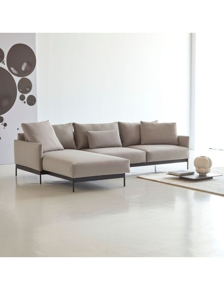 Divano con penisola Tokey B2 - Cura 764 Sand Grey