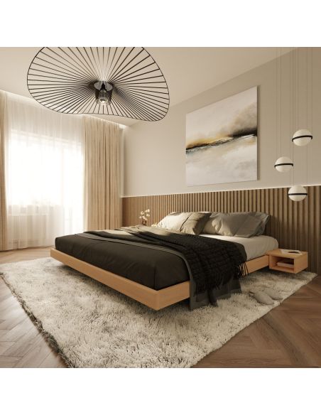 Letto in legno massello di faggio non trattato Soren