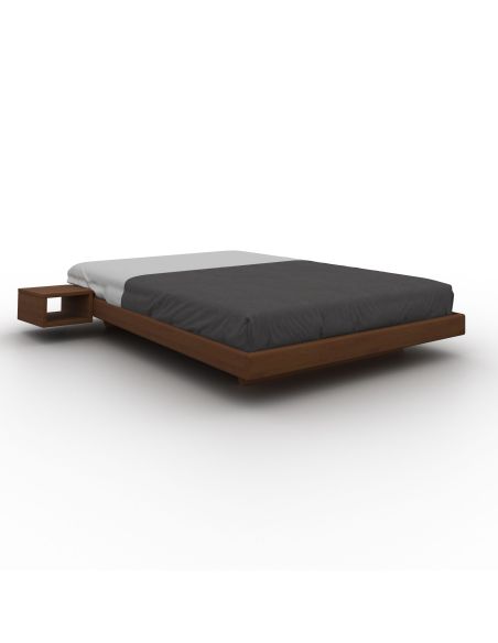 Letto in legno massello verniciato Soren Noce