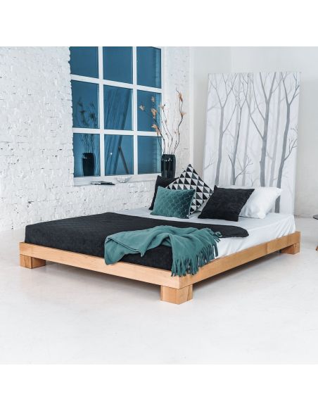Letto sommier in legno massello Edvin Natural