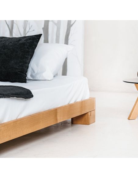Letto sommier in legno massello Edvin Natural