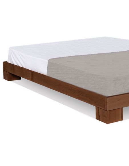 Letto sommier in legno massello Edvin Noce