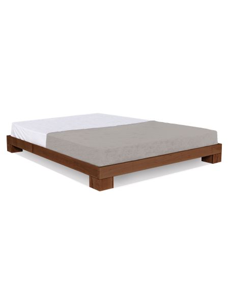 Letto sommier in legno massello Edvin Noce