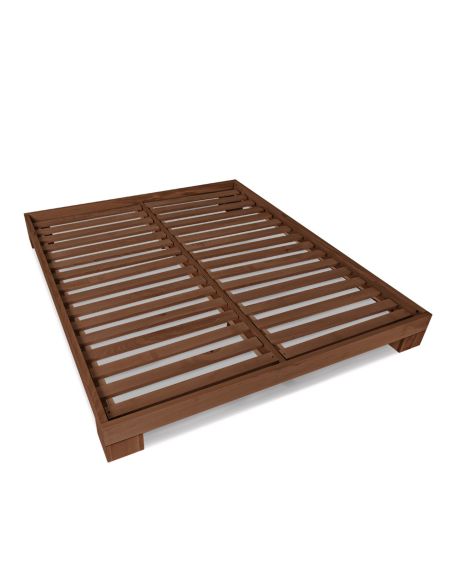 Letto sommier in legno massello Edvin Noce