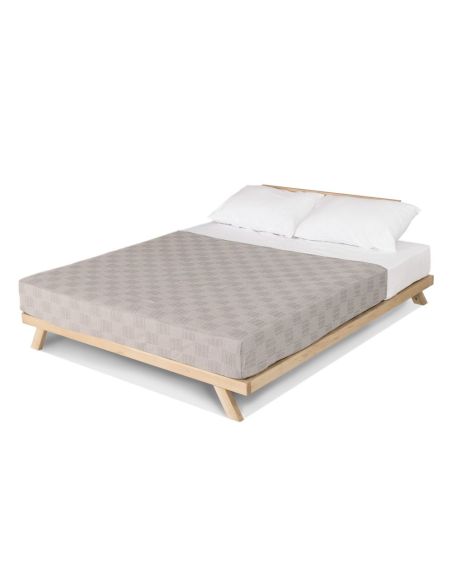 Letto in legno massello naturale o noce Alborg Letto in legno massello naturale o noce Alborg