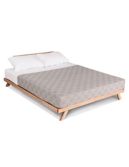 Letto in legno massello naturale o noce Alborg Letto in legno massello naturale o noce Alborg