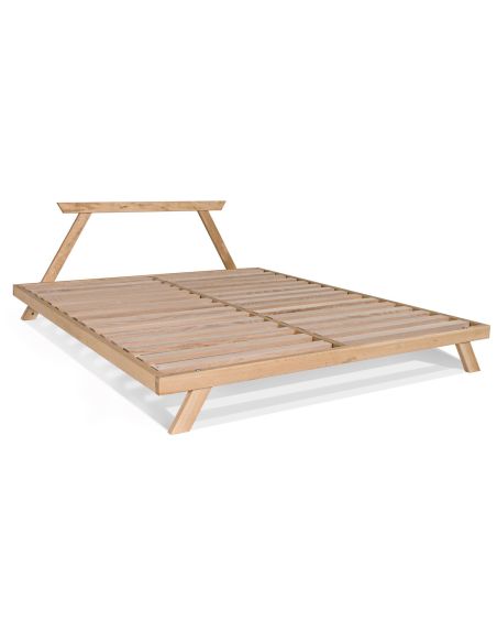 Letto in legno massello naturale o noce Alborg Letto in legno massello naturale o noce Alborg