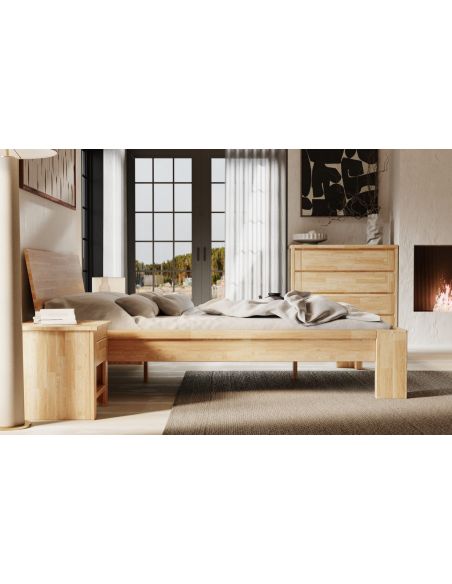 Letto in legno massello di rovere Oregon