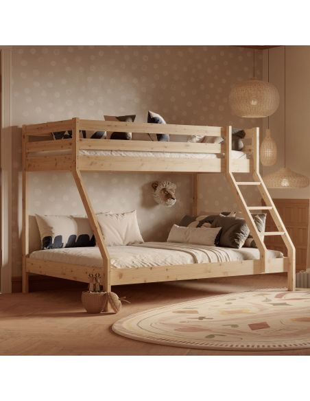 Letto a castello in legno massello di pino Florida Letto a castello in legno massello di pino Florida