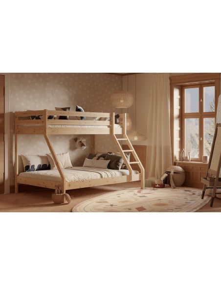 Letto a castello in legno massello di pino Florida