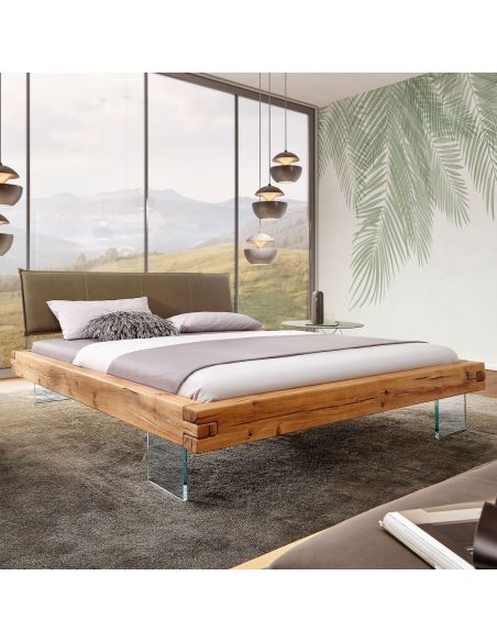 Letto in legno massello e vetro Arizona