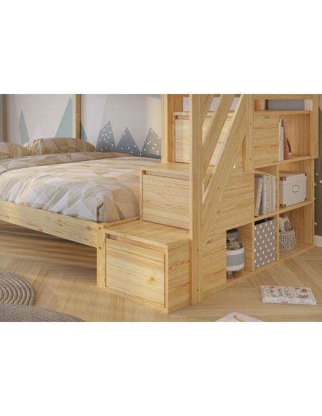 Letto a castello in legno massello Kansas