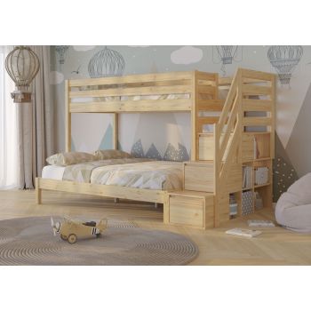Letto a castello in legno massello Kansas 2