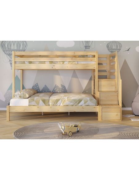 Letto a castello in legno massello Kansas