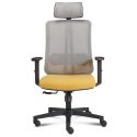 Sedia operativa ergonomica per ufficio in ecopelle o tessuto Onda