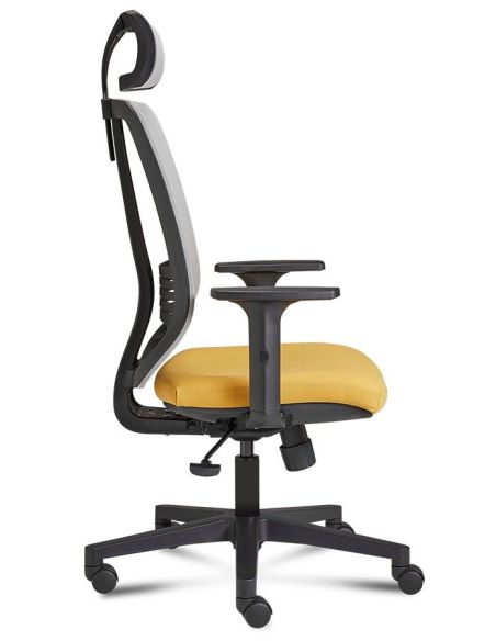 Sedia operativa ergonomica per ufficio in ecopelle o tessuto Onda