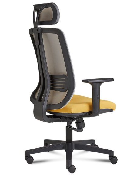 Sedia operativa ergonomica per ufficio in ecopelle o tessuto Onda