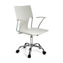 Sedia operativa per ufficio in ecopelle Syder White