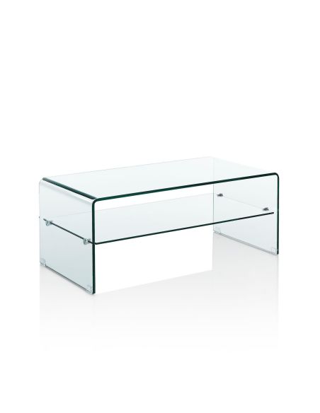 Tavolino da salotto in vetro curvato trasparente Emerald Evo Tavolino da salotto in vetro curvato trasparente Emerald Evo
