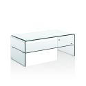 Tavolino da salotto in vetro curvato trasparente Emerald Evo